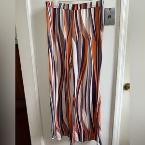 SHEIN Orange and Purple Striped Pants